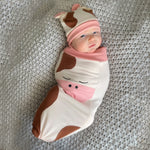 Cute Cow Baby Cocoon with Brown Spots-Cozy Cocoon