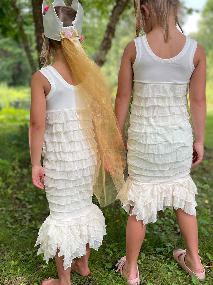 Creamy Ruffle Mermaid Dress-Cozy Cocoon