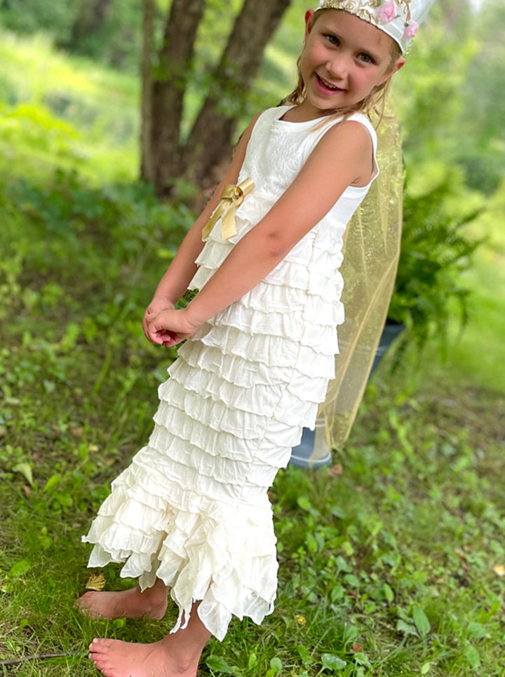 Creamy Ruffle Mermaid Dress-Cozy Cocoon