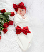 Ivory Velour Bow Gift Set-Cozy Cocoon