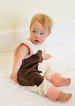 Cow Romper Tan with Brown Spots-Cozy Cocoon