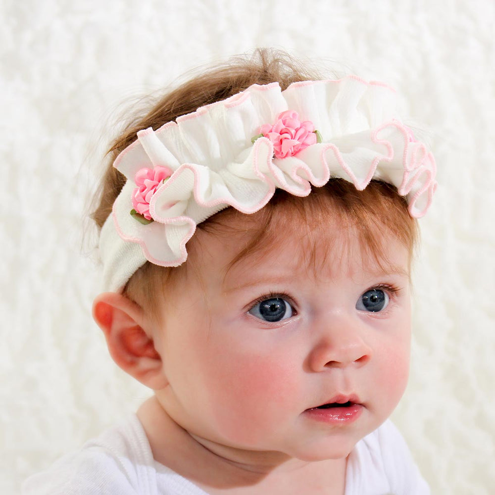 White Ruffle Headband