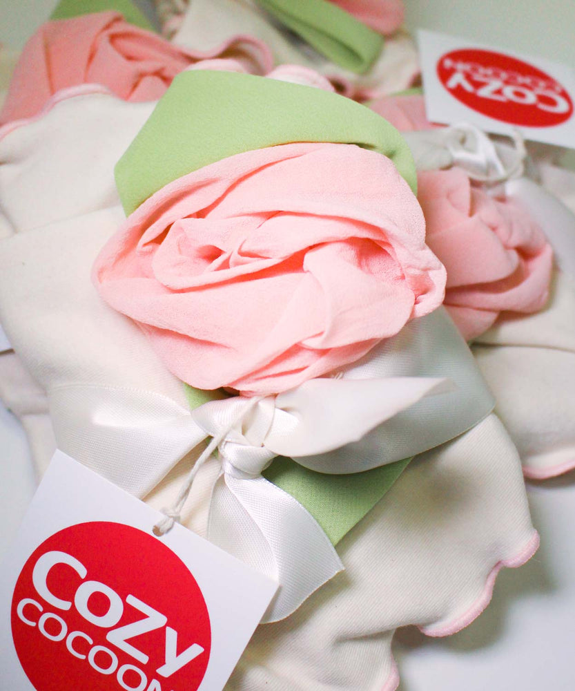 Natural Cotton with Chiffon Roses-Cozy Cocoon